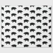 Pig Silhouette CUSTOM ACHTERGROND COLOR Cadeaupapier (Vlak)