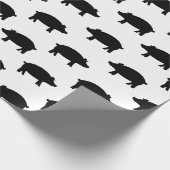 Pig Silhouette CUSTOM ACHTERGROND COLOR Cadeaupapier (Hoek)