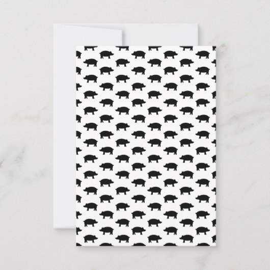 Pig Silhouette CUSTOM ACHTERGROND COLOR RSVP Kaartje (Voorkant)