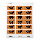Pig Silhouette Etiket (Full Sheet)