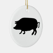 Pig Silhouette Keramisch Ornament (Rechts)