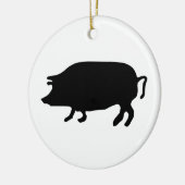 Pig Silhouette Keramisch Ornament (Links)