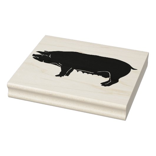 pig Silhouette met linkerkunststempel Rubberstempel (Stempel)