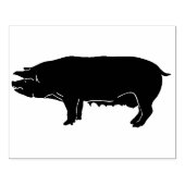 pig Silhouette met linkerkunststempel Rubberstempel (Afrduk)