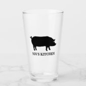 Pig Silhouette Persoonlijk | Koel aangepaste Barwa Glas (Voorkant)