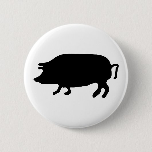 Pig Silhouette Ronde Button 5,7 Cm (Voorkant)