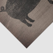 Pig Silhouette Rustic Style Weathered Wood Land Tissuepapier (Detail)