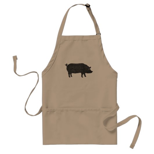 Pig Silhouette Standaard Schort (Voorkant)
