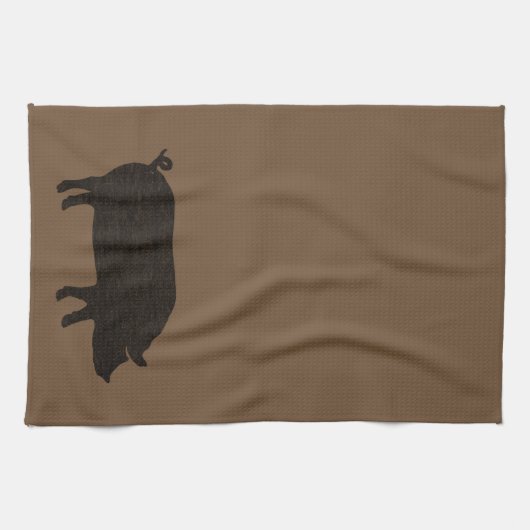 Pig Silhouette Theedoek (Horizontaal)