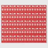 Pig Silhouettes kerstfeestdag Cadeaupapier (Vlak)