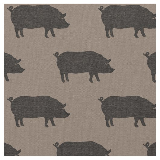 Pig Silhouettes Patterned Stof (Close Up)