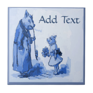 Pig Smokes Tile, Dutch Kijk, personaliseer Tegeltje