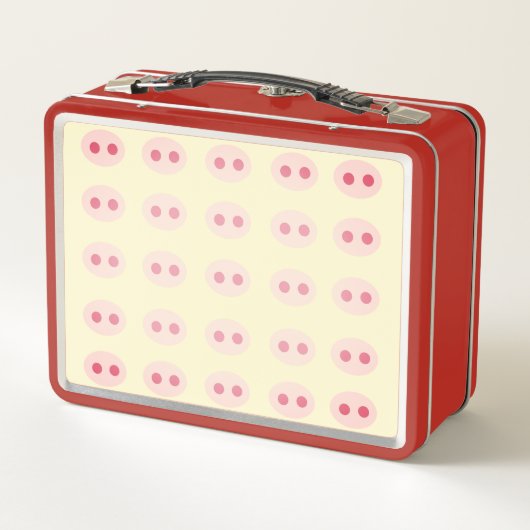 Pig Snouts Red Metal Lunchbox (Achterkant)