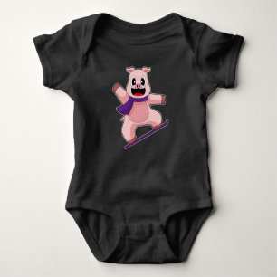 Pig Snowboard Wintersport Romper
