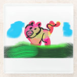 Pig spring  glazen onderzetter<br><div class="desc">Pig spring</div>