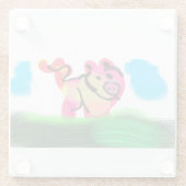 Pig spring  glazen onderzetter (Achterkant)