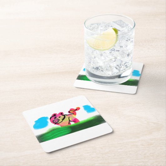 Pig spring kartonnen onderzetters (Insitu)