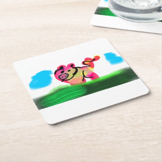 Pig spring  kartonnen onderzetters (Schuin)