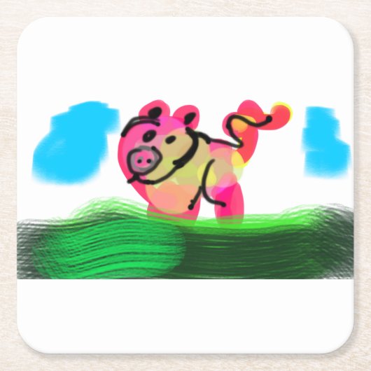 Pig spring  kartonnen onderzetters (Voorkant)