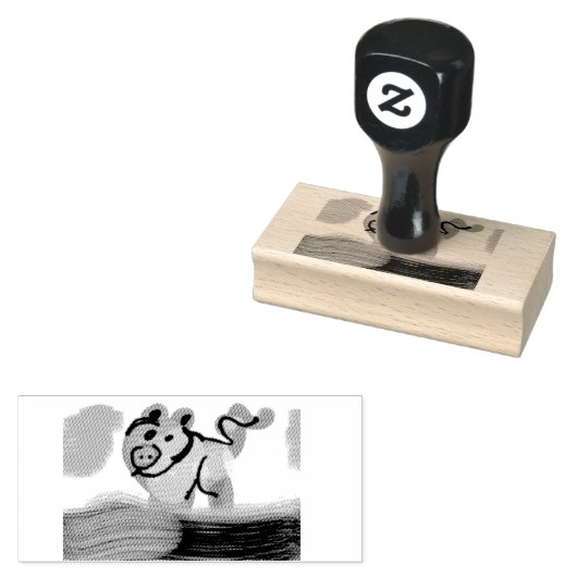 Pig spring rubberstempel (Gestempeld)