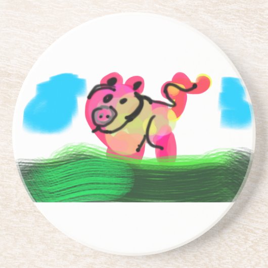 Pig spring  zandsteen onderzetter (Voorkant)