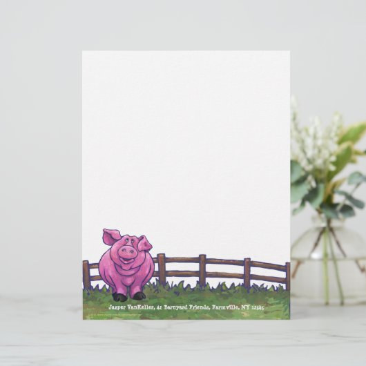 Pig Stationery Briefhoofd (Staand voorkant)