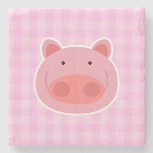 Pig Stenen Onderzetter (Voorkant)