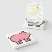 Pig Stenen Onderzetter (Zijkant)