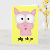 Pig Stye-Wenskaart Kaart (Gele Bloem)