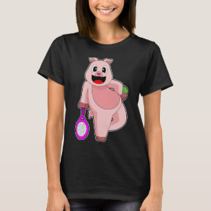 Pig Tennis racket Sport T-shirt