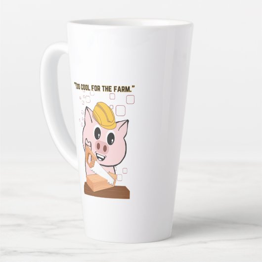 Pig the Carpenter citaat Latte Mok (Linkerhoek)