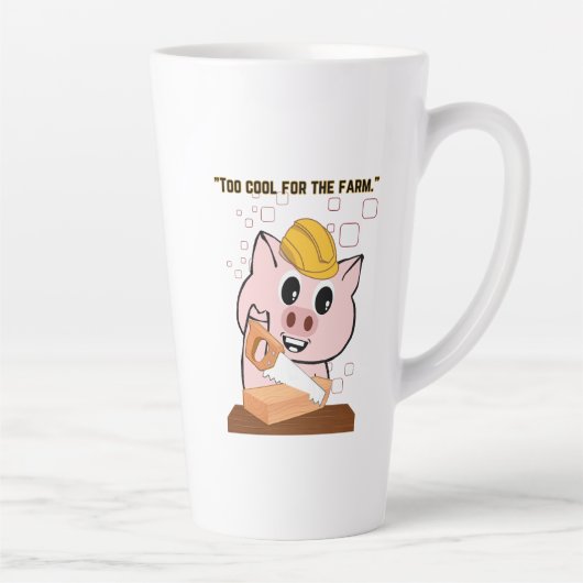 Pig the Carpenter citaat Latte Mok (Rechts)