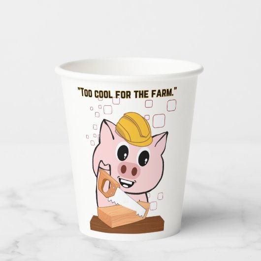 Pig the Carpenter citaat Papieren Bekers (Voorkant)