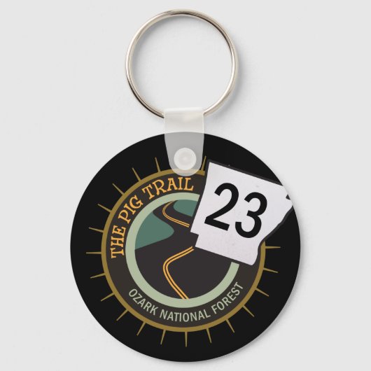 Pig Trail Highway 23 Arkansas Biker Road Sleutelhanger (Voorkant)