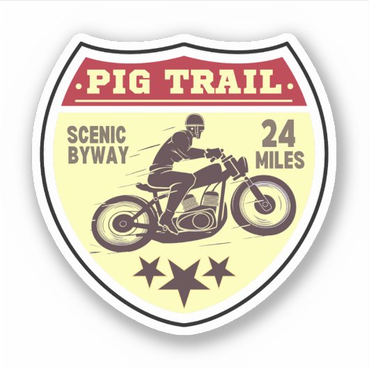 Pig Trail Schilderachtig Byway Arkansas motorrit Sticker (Voorkant)