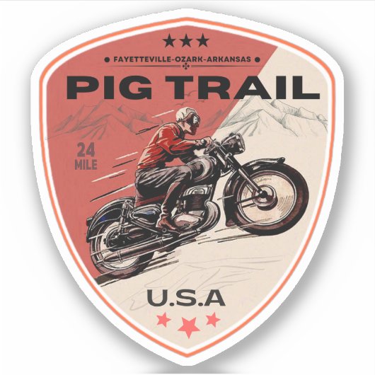 Pig Trail Schilderachtig Byway Arkansas motorrit Sticker (Voorkant)
