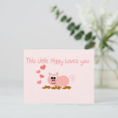 Pig Valentine's Day Postcard Feestdagenkaart (Staand voorkant)