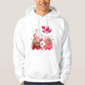 Pig-varkensliefde Harten ballonnen Valentijnsdag L Hoodie (Voorkant)