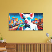 PIG-VEGAS NACHTLEVEN 2 CANVAS AFDRUK (Insitu (Woonkamer))