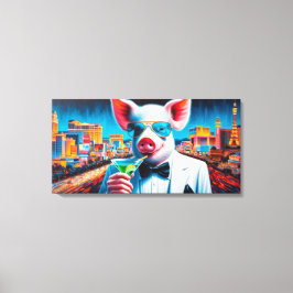 PIG-VEGAS NACHTLEVEN 2 CANVAS AFDRUK