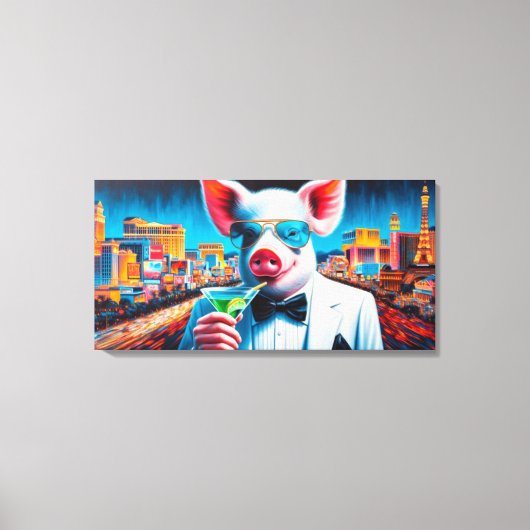 PIG-VEGAS NACHTLEVEN 2 CANVAS AFDRUK (Voorkant)