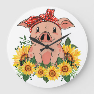 Pig Wall Clock Art Home Decor Pig Decor Decor Grote Klok