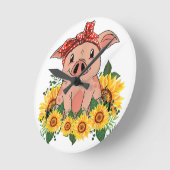 Pig-wandklok Art Home Decor PigLover Ronde Klok (Hoek)