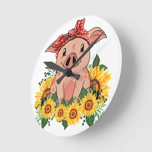 Pig-wandklok Art Home Decor PigLover Ronde Klok (Hoek)