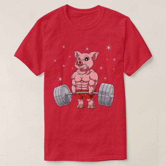 Pig Weightlifting Fitness Gym for a animal lover  T-shirt (Design voorkant)