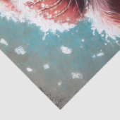 Pig Winter Hat Scarf Chalk-Pastel Decoupage Tissuepapier (Detail)