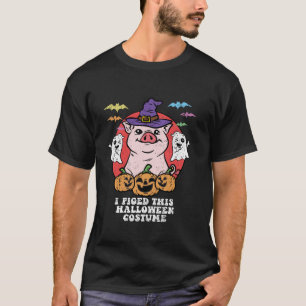 Pig Witch Pet Halloween Kostuum Grappig Boerderij  T-shirt