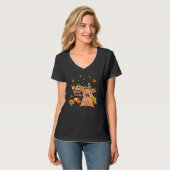 Pig With Wooden Wheelbarrow Leopard Pumpkin Sunflo T-shirt (Voorkant volledig)