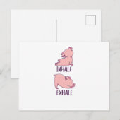 Pig Yoga Cute Pigs Doing Sport inhale exhale Briefkaart (Voorkant / Achterkant)