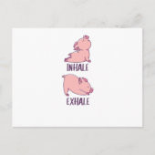 Pig Yoga Cute Pigs Doing Sport inhale exhale Briefkaart (Voorkant)
